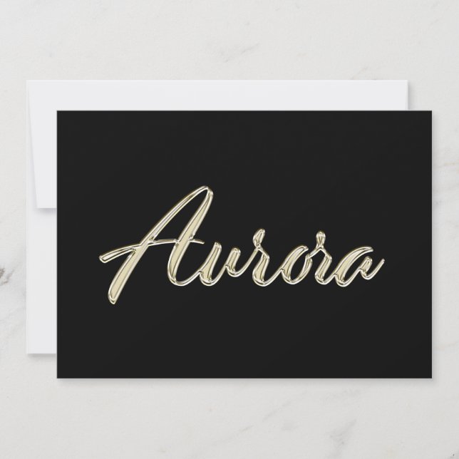 Aurora white gold Handwriting Karte Kort (Framsida)