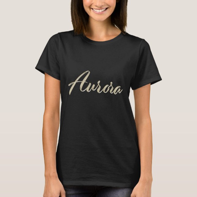 Aurora white gold Handwriting Shirt T-Shirt (Framsida)