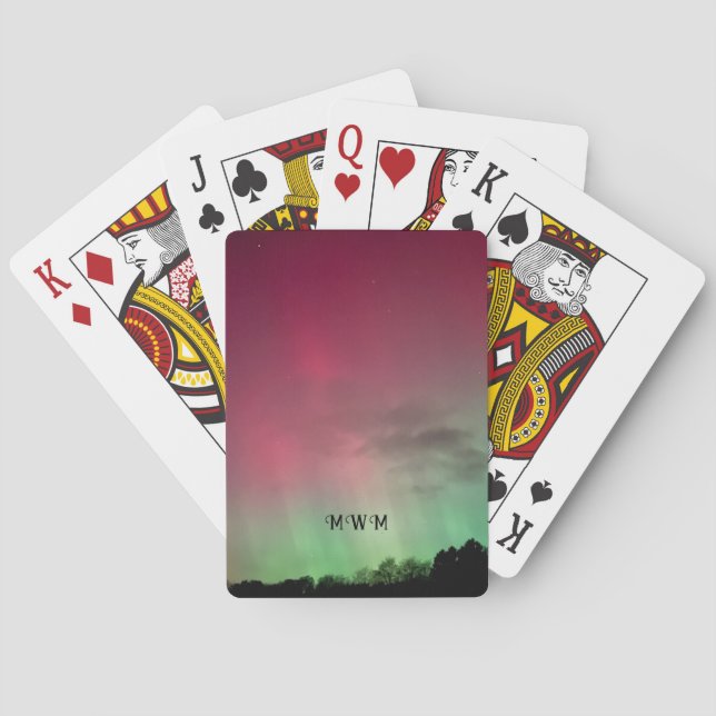 Aurora with Stars and Initials Playing Cards Casinokort (Baksidan)