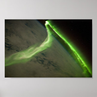 Auroran Australien har sett från rymden Poster