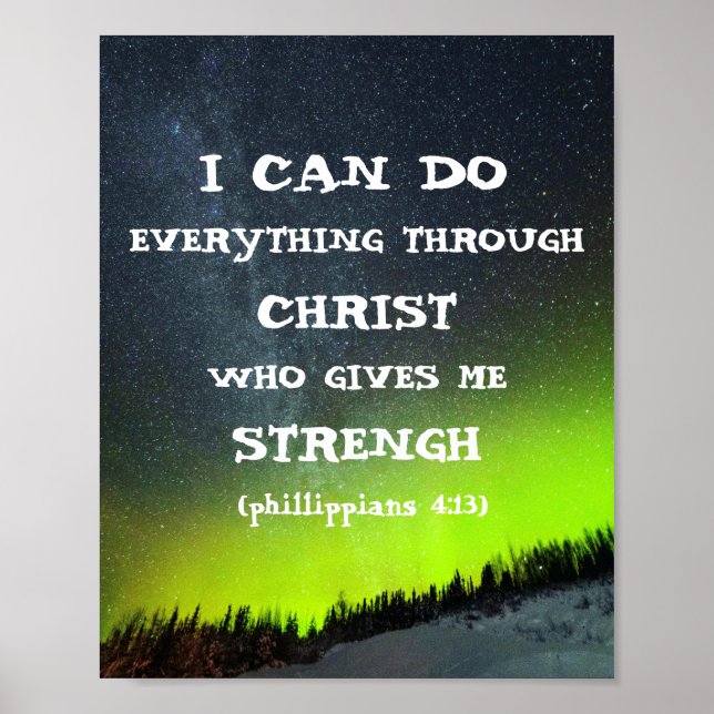 Auroran Bible Verse Inspirational Quote Scripture Poster (Framsidan)