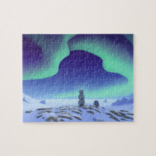 Auroran Borealis: Dansa Ljus i norr Pussel