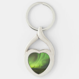 Auroran Grasslands Twisted Heart Silverfärgad Nyckelring
