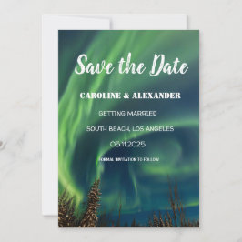 Auroran Norra Ljus Borealis Galaxy Himlar Bröllop Spara Datumet