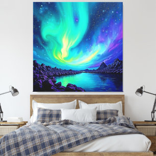 Aurorans Magiska nattens Himmel Dance Design Canvastryck