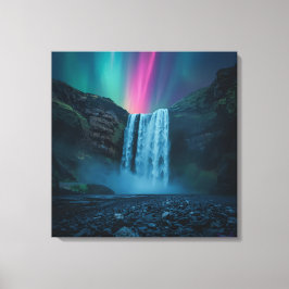Aurorans vattenfallsarbetsyta - Mystisk naturtyp S Canvastryck