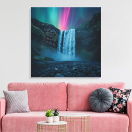 Aurorans vattenfallsarbetsyta - Mystisk naturtyp S Canvastryck