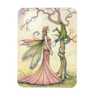 Aurora's Dragon Fantasykonst av Molly Harrison Magnet
