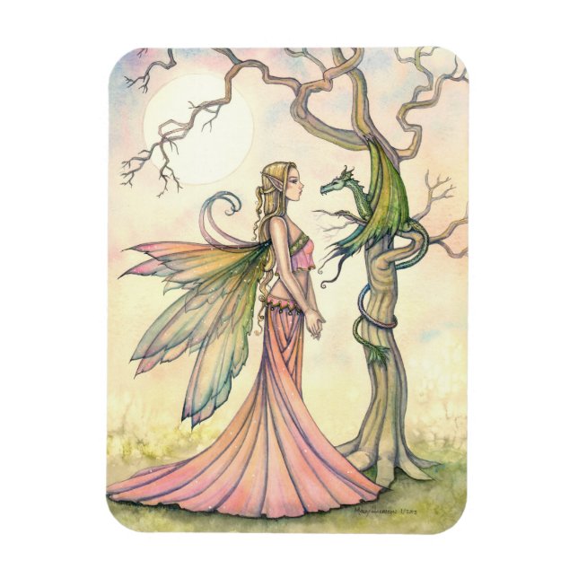 Aurora's Dragon Fantasykonst av Molly Harrison Magnet (Vertikal)