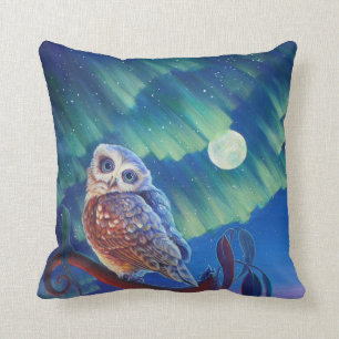 Aurorauggla och Starry Owl. Kudde
