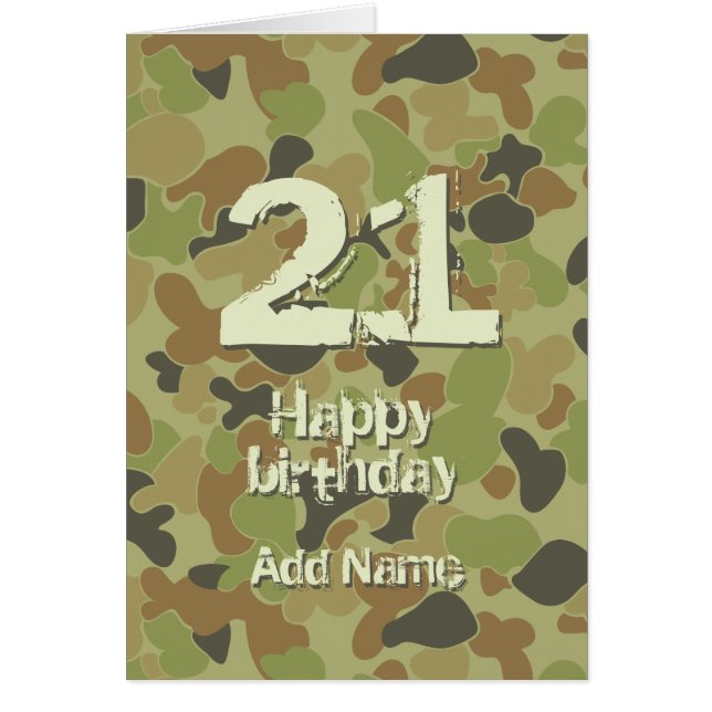 Aus grönt-kamouflage hälsningskort (Framsidan)
