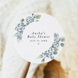 AUSHA Dusty Blue Blommigt Boy Shower Runt Klistermärke