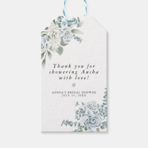 AUSHA Dusty Blue Blommigt Möhippa Favoriter Presentetikett