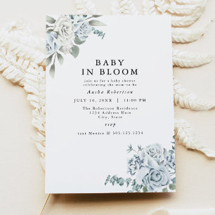 AUSHA Dusty Blue Boy Shower-inbjudan Inbjudningar