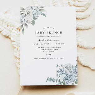 AUSHA Dusty Blue Boy Shower-inbjudan Inbjudningar