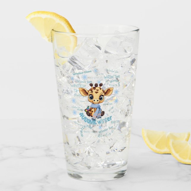 Ausome Winter – One of a Kind Snowflake Giraffe  Glaskopp (Framsida Ice)