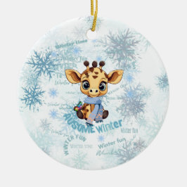 Ausome Winter – One of a Kind Snowflake Giraffe Julgransprydnad Keramik