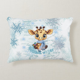 Ausome Winter – One of a Kind Snowflake Giraffe Prydnadskudde