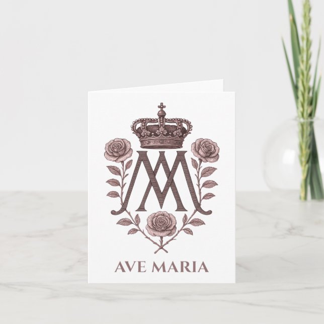 Auspice Maria Ave Maria Bönkort  Kort (Framsida)