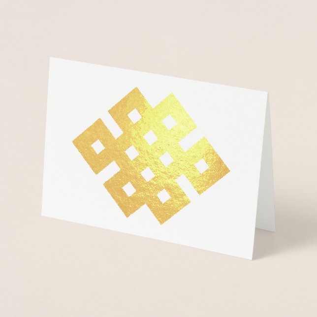 Auspicious Knot Endless Knot Buddhist Symbol Folierat Kort (Framsida)