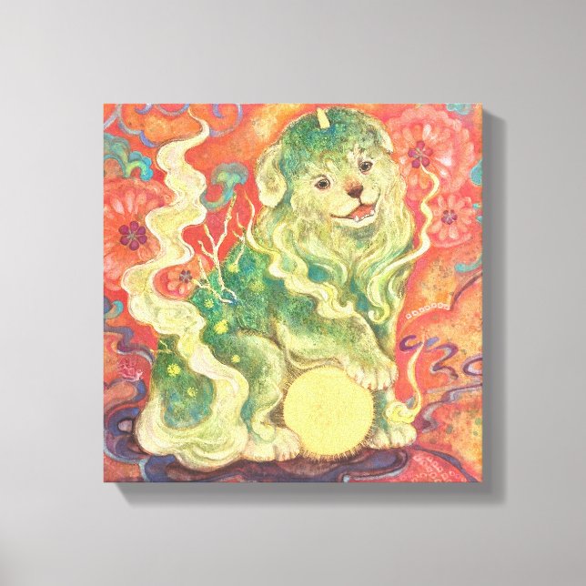 Auspicious Komainu: Guardian of Yuzen Dreams (A Fo Canvastryck (Framsida)
