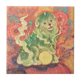 Auspicious Komainu: Guardian of Yuzen Dreams (A) Kakelplatta