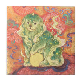 Auspicious Komainu: Guardian of Yuzen Dreams (Un  Kakelplatta