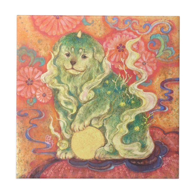 Auspicious Komainu: Guardian of Yuzen Dreams (Un  Kakelplatta (Framsidan)