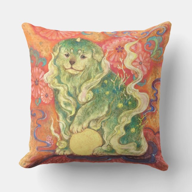 Auspicious Komainu: Guardian of Yuzen Dreams (Un  Kudde (Framsida)