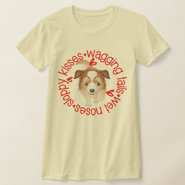 Ausraliska Shepherd, Sloppy Kisses B&C T Shirt (Laydown)