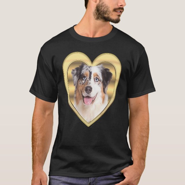 Aussi  Australian Shepherd  Dog Heart  Aussi  1 T Shirt (Framsida)