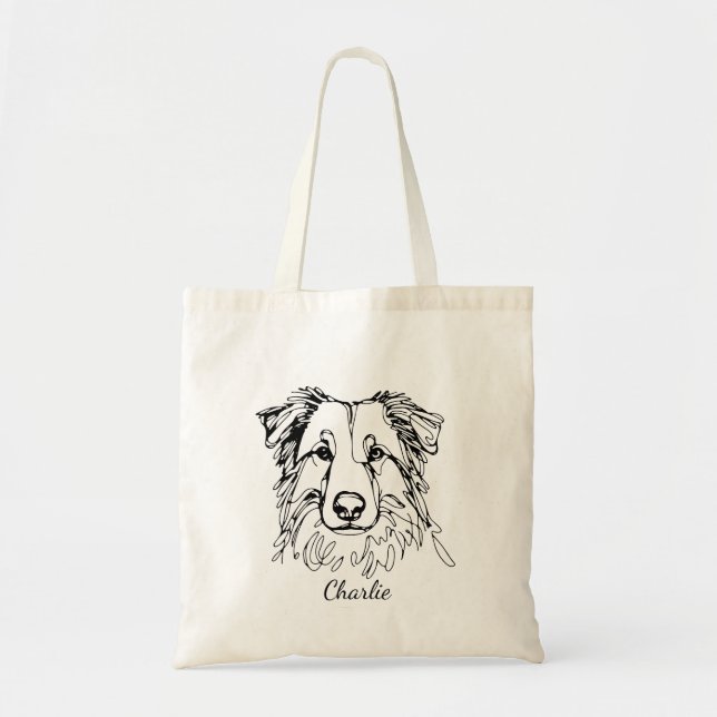 Aussie Anpassningsbar Tote Bag | AUSTRALIAN SHEPHE Tygkasse (Framsidan)