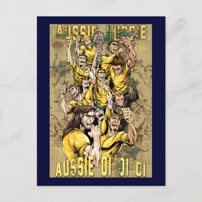 Aussie Aussie Aussie Oi Oi Oi Oi Socceroos-växeln Vykort (Framsida)