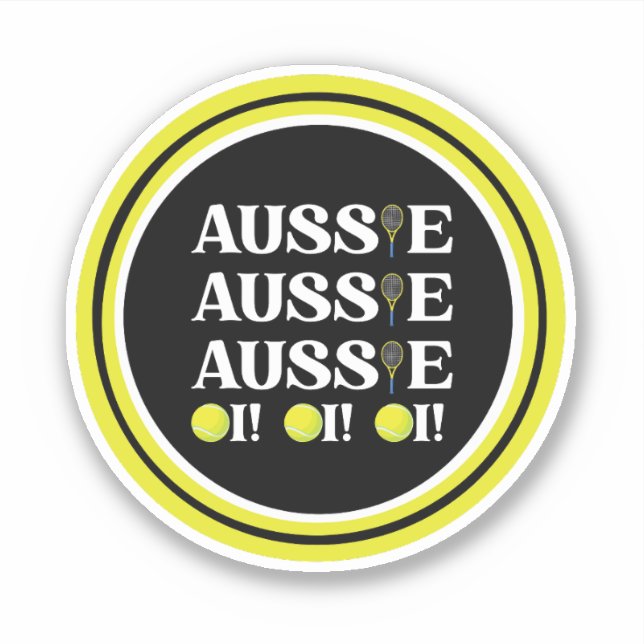 Aussie Aussie Aussie Tennis Sticker Klistermärken (Framsida)