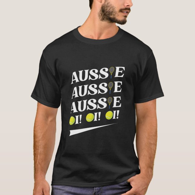 Aussie Aussie Aussie Tennis T Shirt (Framsida)