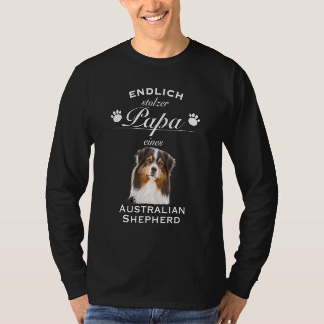 Aussie Aussie Hund Australian shepherd T Shirt (Framsida)