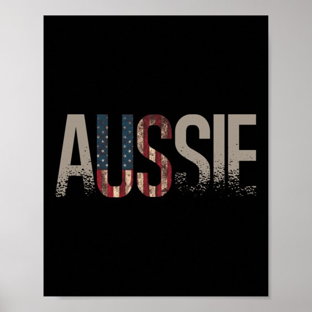 Aussie Australia Day 4:e juli Australian Americ Poster (Framsidan)