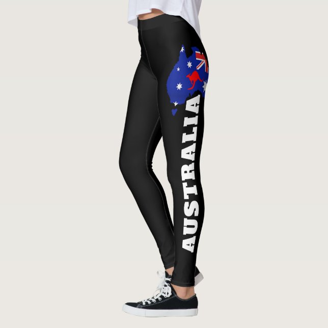 Aussie Australia Flag Leggings - Patriotic Wear (Vänster)
