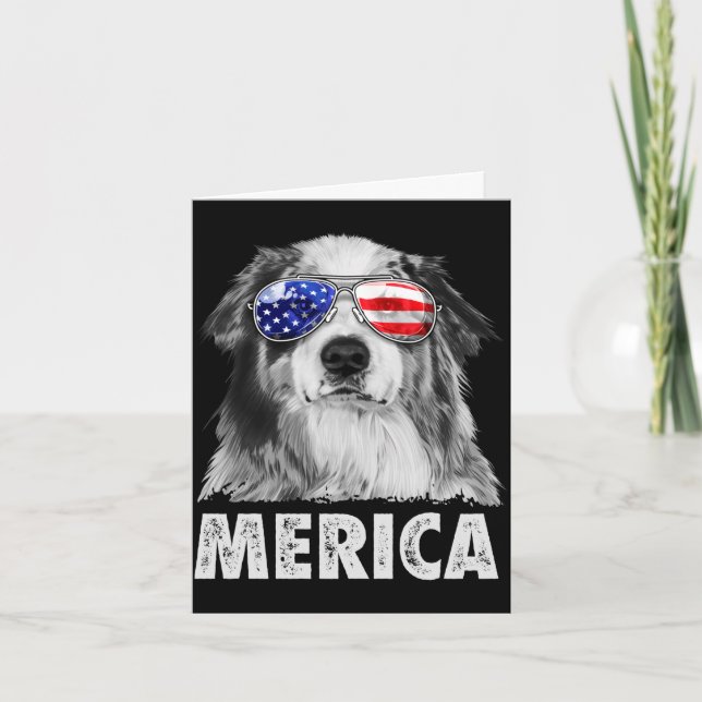 Aussie australian shepherd 4 juli merica kort (Framsida)