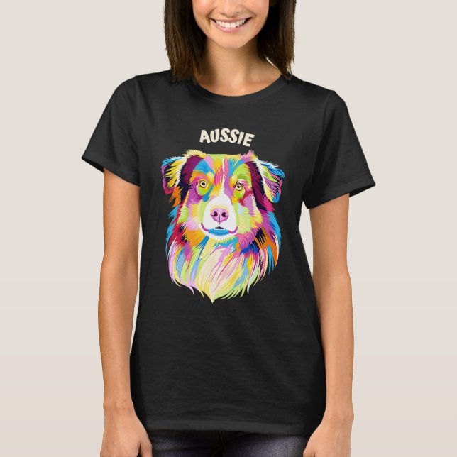Aussie Australian Shepherd  Australian Shepard Hum T Shirt (Framsida)