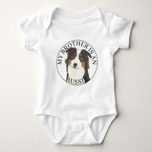 Aussie Australian Shepherd Big Brother T Shirt (Framsida)