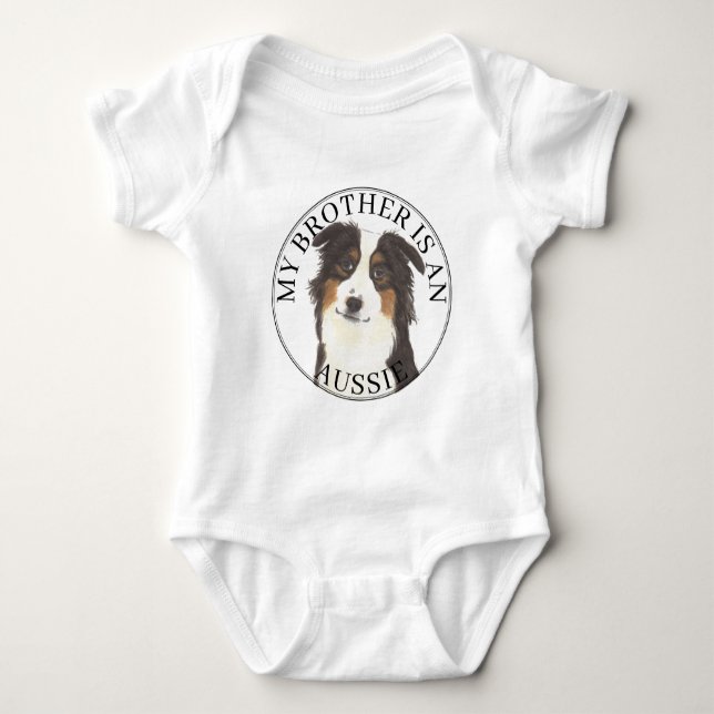 Aussie Australian Shepherd Storebror T Shirt (Framsida)