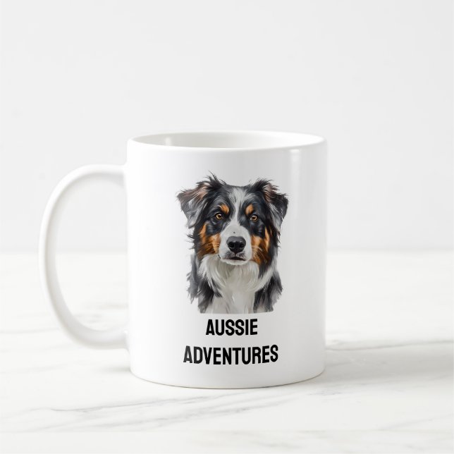 Aussie Äventyr - Australian shepherd mugg (Vänster)