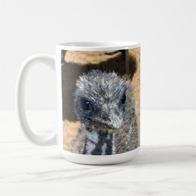 Aussie Baby Emu Ansikte Kaffemugg (Vänster)