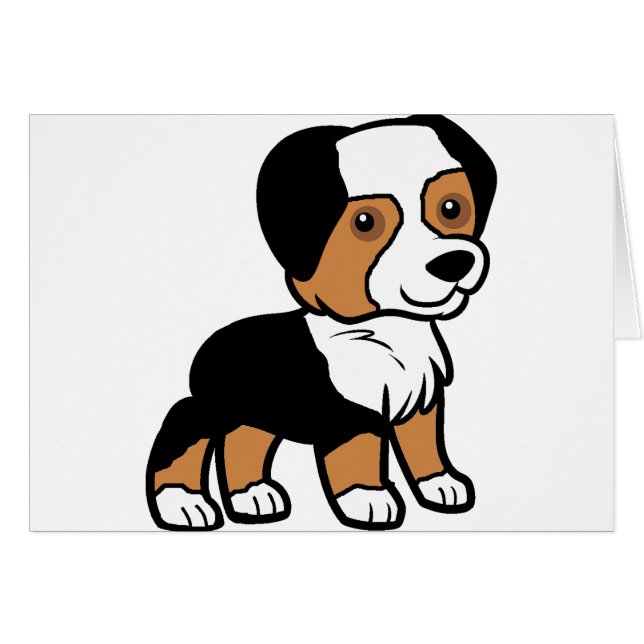 aussie Black Tri-tecknad Hälsningskort (Framsidan Horizontal)