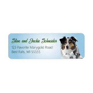 Aussie Blue Merle-adressetikett Returadress Etikett
