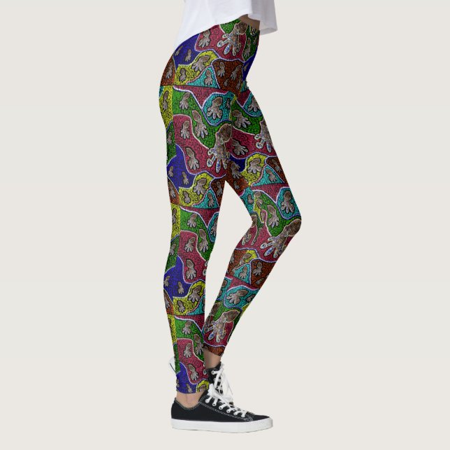 Aussie Blue Ringed Octopus Dot Art Leggings (Höger)