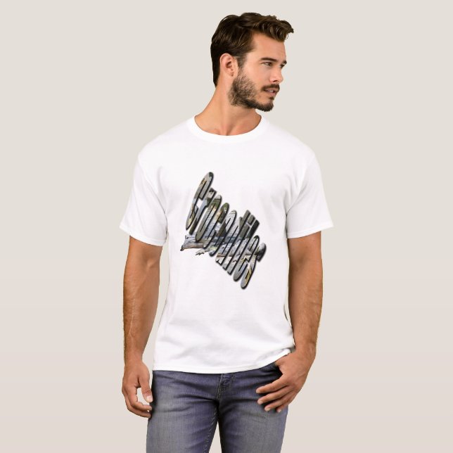 Aussie Crocodile Logotyp and Croc, Manar White T-s Tee (Hel framsida)