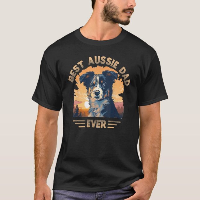 Aussie DAD Australian Shepherd 1 T Shirt (Framsida)