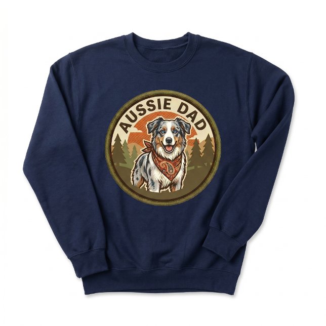 Aussie Dad Crewneck | Australian Shepherd Dog Dad  Lång Ärmad Tröja (Skapare uppladdad)